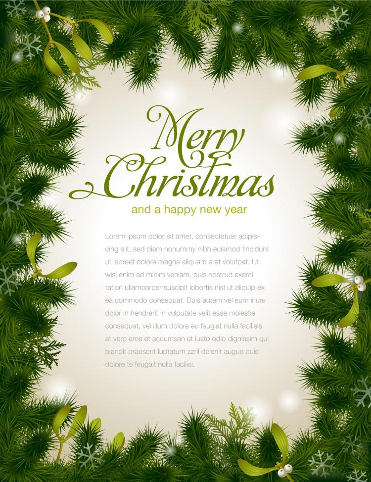free vector Beautiful christmas background borders 01 vector